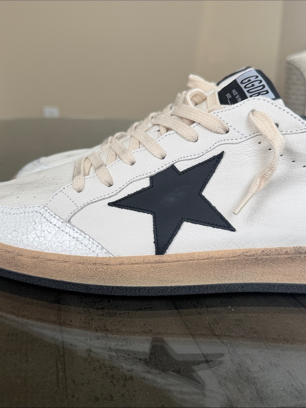Golden Goose Mens Ball Star Sneakers White, Black & Tan EU size 47 with Dust bag - Picture 9 of 16